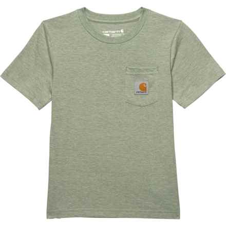 Carhartt Little Boys CA6375 Pocket T-Shirt - Short Sleeve in Jade Heather