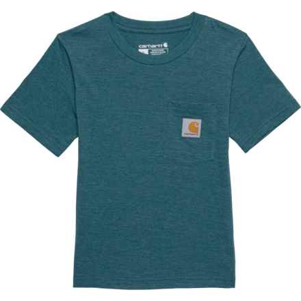 Carhartt Little Boys CA6375 Pocket T-Shirt - Short Sleeve in Shaded Spruce Heather