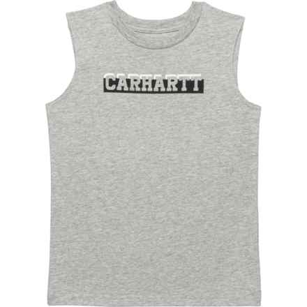 Carhartt Little Boys CA6377 Logo T-Shirt - Sleeveless in L Gry Htr