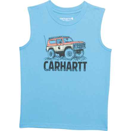 Carhartt Little Boys CA6380 Off-Road T-Shirt - Sleeveless in Azure Blue