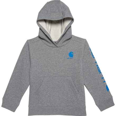 Carhartt Little Boys CA6469 Graphic Hoodie in Dark Grey