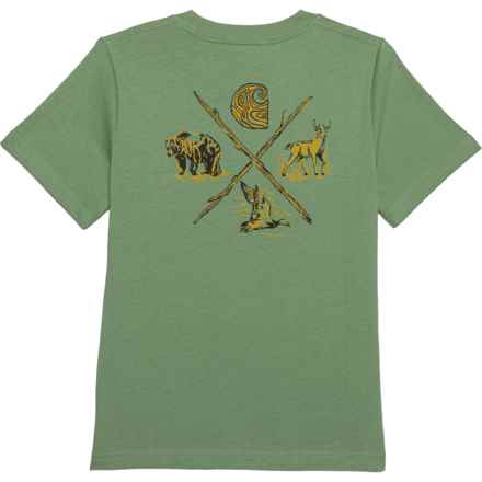 Carhartt Little Boys CA6523 Wilderness T-Shirt - Short Sleeve in 311 Loden Frost