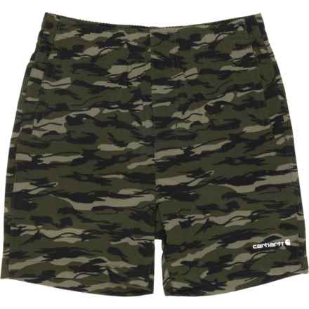 Carhartt Little Boys CH8335 Rugged Flex® Ripstop Work Shorts in Dark Green
