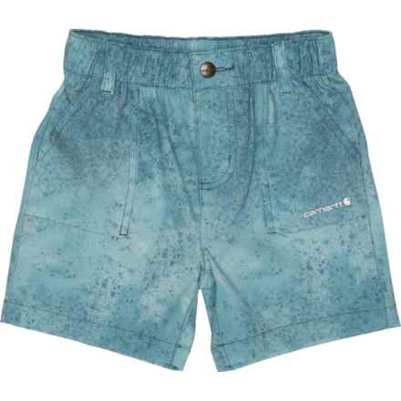 Carhartt Little Boys CH8336 LWD Cloud Camo Shorts in Dark Teal Bl