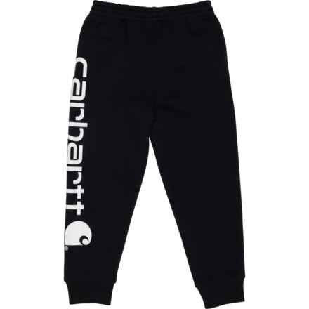 Carhartt Little Boys CK8430 Fleece Logo Sweatpants in Caviar Black