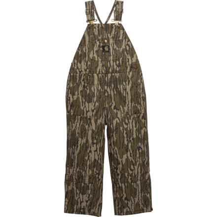 Carhartt Little Boys CM8730 Loose Fit Canvas Bib Overalls - Insulated in Camo Print