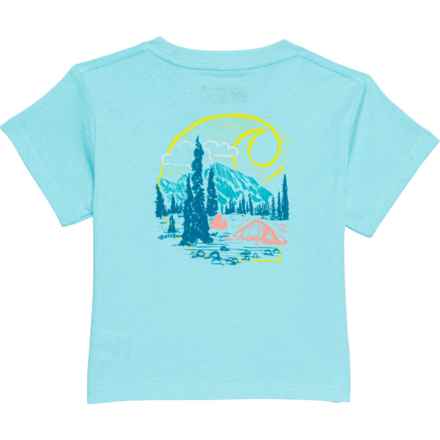 Carhartt Little Girls CA7023 Camping Pocket T-Shirt - Short Sleeve in 431 Blue