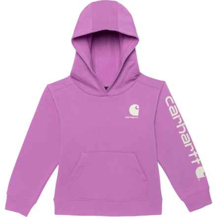 Carhartt Little Girls CA7057 Logo Graphic Hoodie in Orchid
