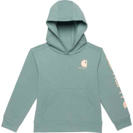 Carhartt Little Girls CA7057 Logo Graphic Hoodie in Patina