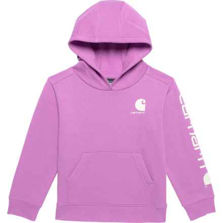 Carhartt Little Girls CA7057 Logo Hoodie in Iris Orchid