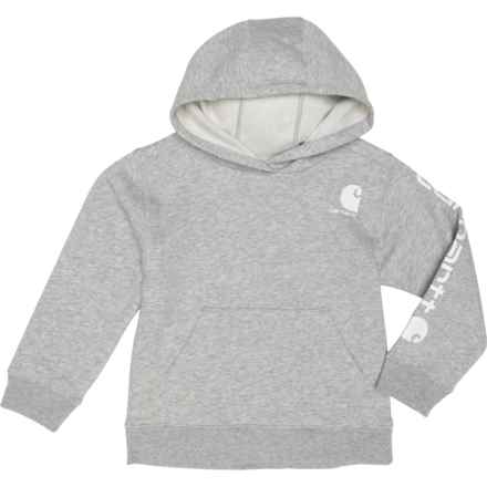 Carhartt Little Girls CA9897 Graphic Hoodie in Heather Grey