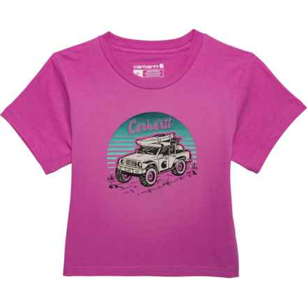 Carhartt Little Girls CA9936 Graphic T-Shirt - Short Sleeve in Super Pink