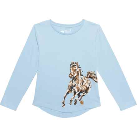 Carhartt Little Girls CA997 Graphic T-Shirt - Long Sleeve in Cashmere Blue