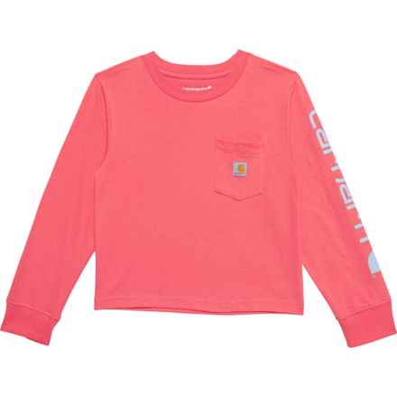Carhartt Little Girls CA9979 Pocket T-Shirt - Long Sleeve in Dubarry