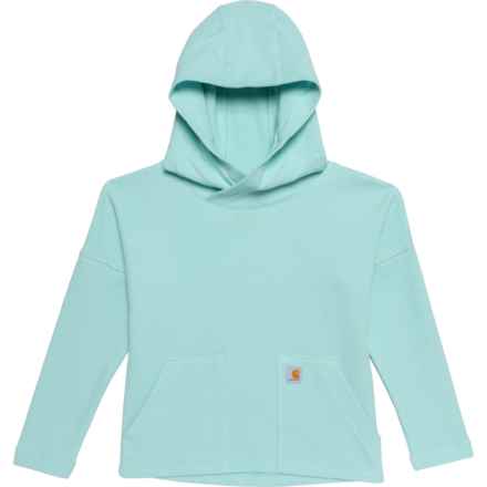 Carhartt Little Girls CA9982 Thermal Hooded T-Shirt - Long Sleeve in Pastel Turquoise