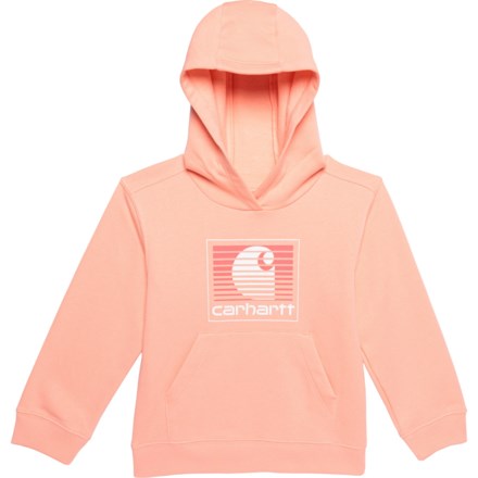 Carhartt Little Girls CA9985 Graphic Hoodie in Peach Amber