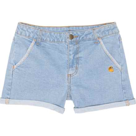 Carhartt Little Girls CH9306 Rugged Flex® Denim Shorts in Lt Wash