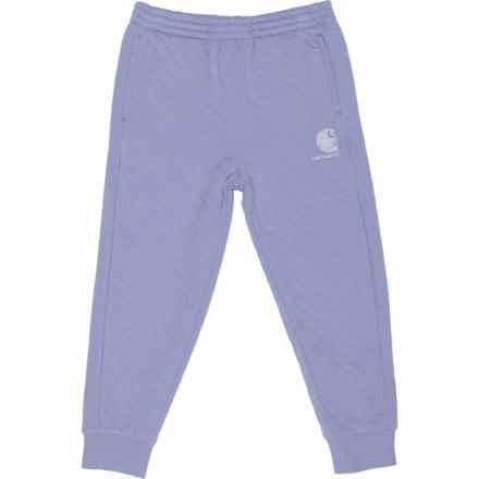 Carhartt Little Girls CK9487 Quilted Logo Pants in Med Purple