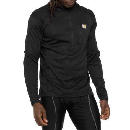 Carhartt MBL105 Base Force® Midweight Tech Base Layer Top - Zip Neck, Long Sleeve in Black