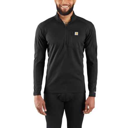 Carhartt MBL105 Tall Force® Midweight Tech Base Layer Top - Zip Neck, Long Sleeve in Black