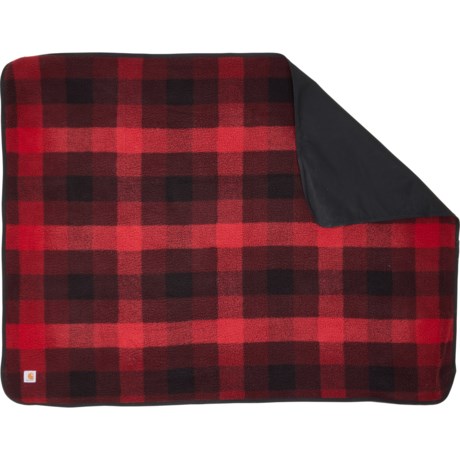 Carhartt P0000284 Reversible Duck Sherpa Pet Throw Blanket - 59.5x45.5” in Hubbard Plaid