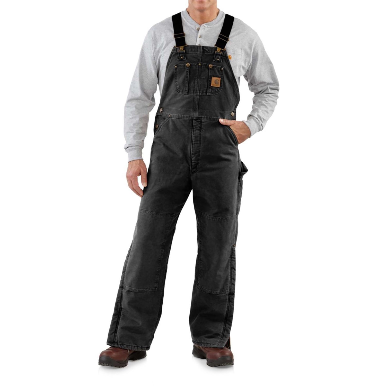 Carhartt R027 QuiltLined Sandstone Bib Overalls (For Big and Tall Men)