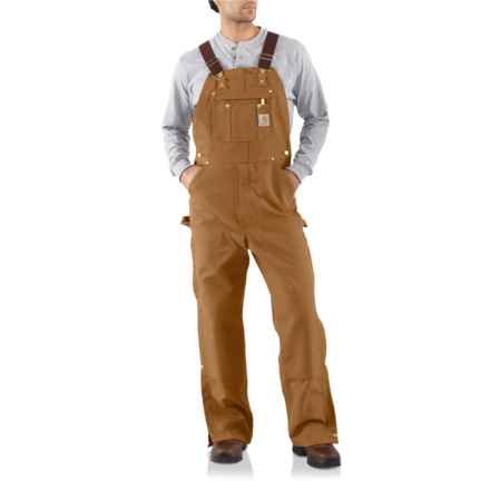 Carhartt R37 Loose Fit Firm Duck Zip-to-Thigh Bib Overalls in Carhartt Brown