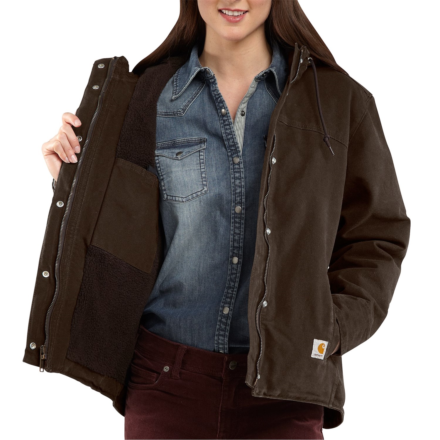 6714G_2 Carhartt Sandstone Berkley Jacket - Sherpa-Lined (For Women)