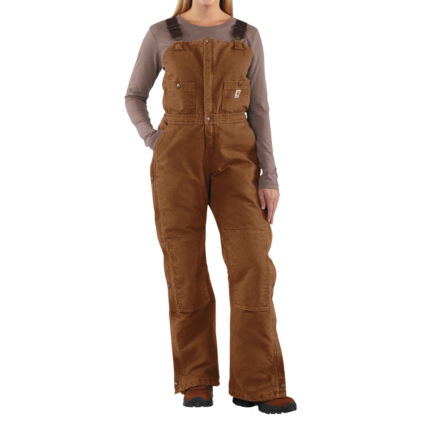 Carhartt Sandstone Bib Overalls   Insulated (For Women) in Carhartt 