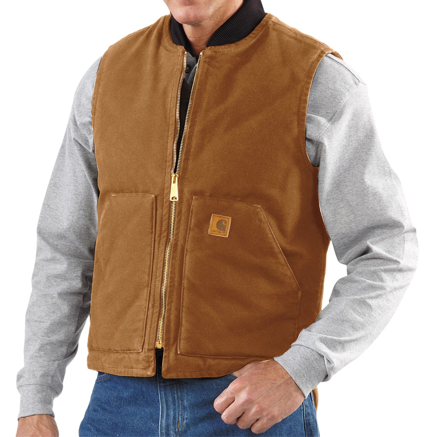 carhartt sandstone duck vest