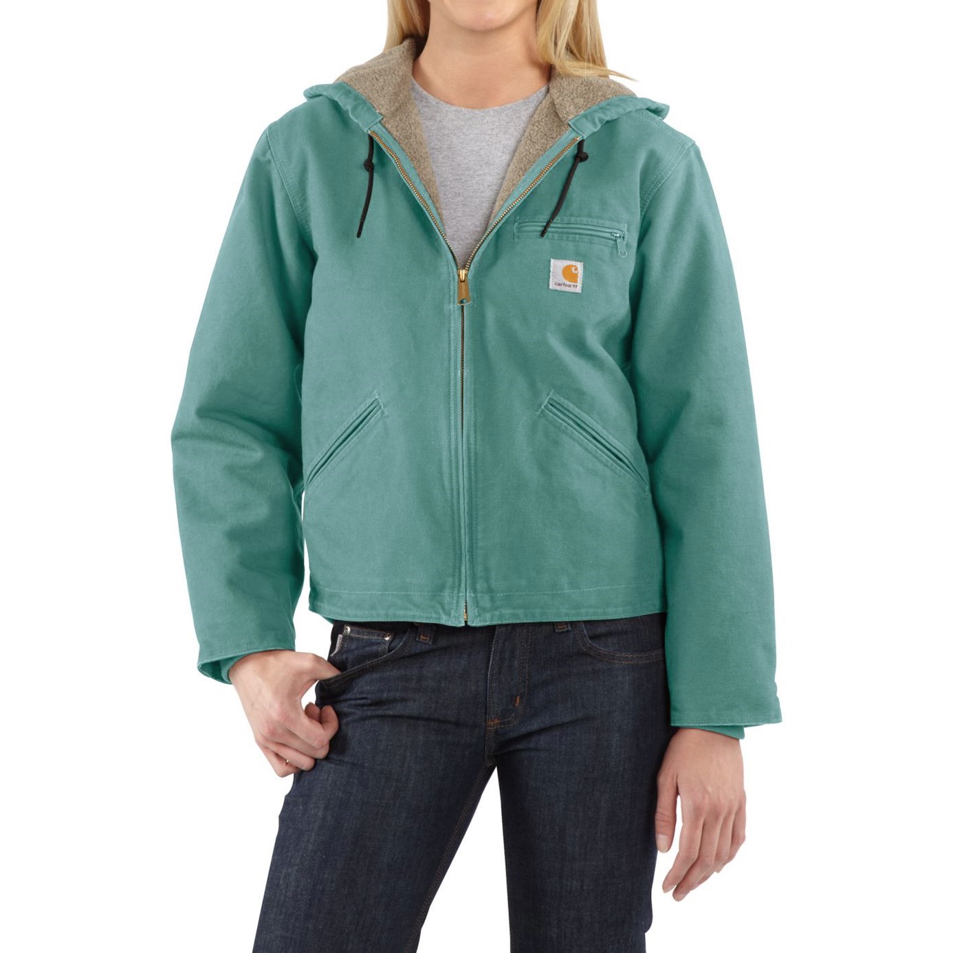 Carhartt Sandstone Sierra Hooded Jacket with Sherpa Lining (For Women ...