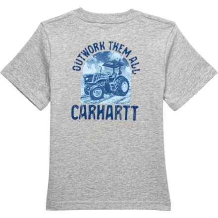Carhartt Toddler Boys CA6366 Tractor Pocket T-Shirt - Short Sleeve in Light Grey Heather