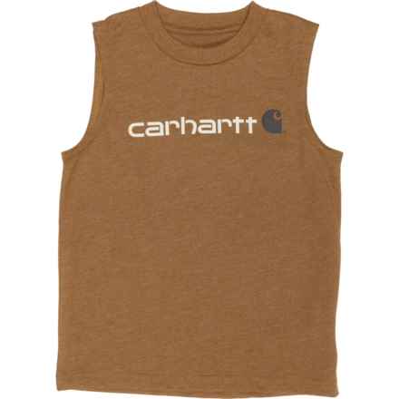 Carhartt Toddler Boys CA6690 Graphic Logo T-Shirt - Sleeveless in Med Brown