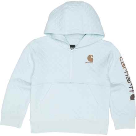 Carhartt Toddler Boys CA6702 Quilted Jersey Hoodie - Zip Neck in Light Blue