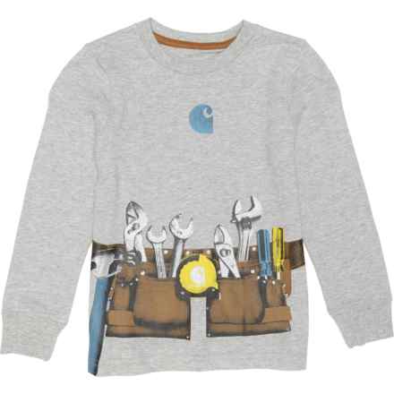 Carhartt Toddler Boys CA8497 Toolbelt T-Shirt - Long Sleeve in L Gry Htr