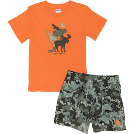 Carhartt Toddler Boys CG8979 Graphic T-Shirt and Woven Camo