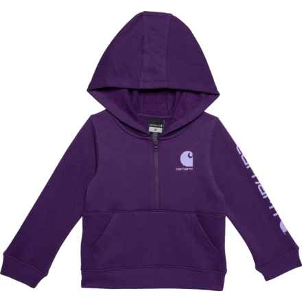 Carhartt Toddler Girls CA7010 Logo Hoodie - Zip Neck in Crown Jewel