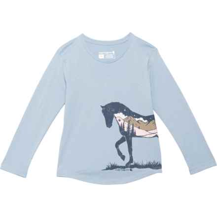 Carhartt Toddler Girls CA9880 Starry Horse T-Shirt - Long Sleeve in Alpine Blue
