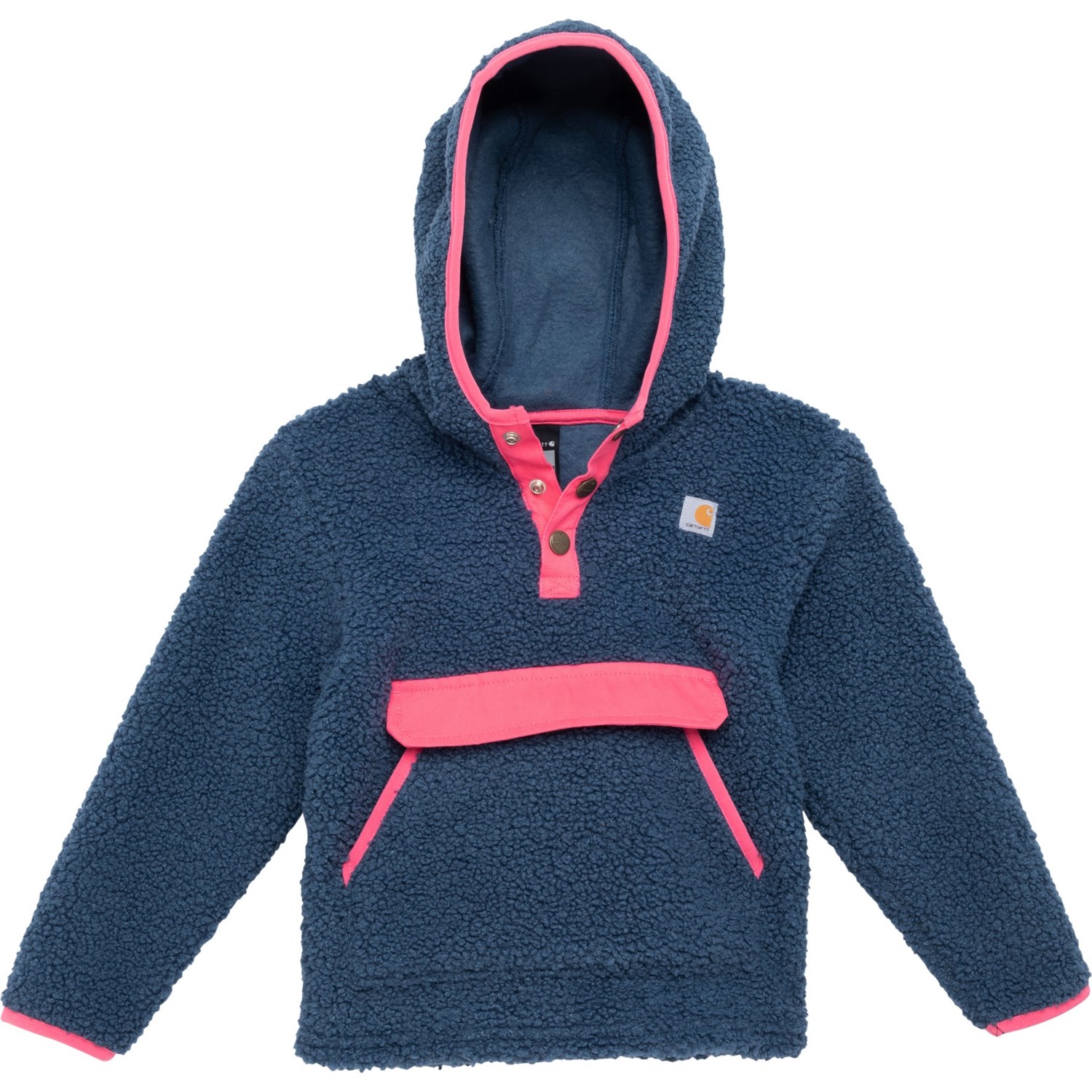 Carhartt Toddler Girls CA9913 Sherpa Fleece Sweatshirt Snap Neck