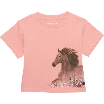 Carhartt Toddler Girls CG9812 Horse Stripe T-Shirt and Print