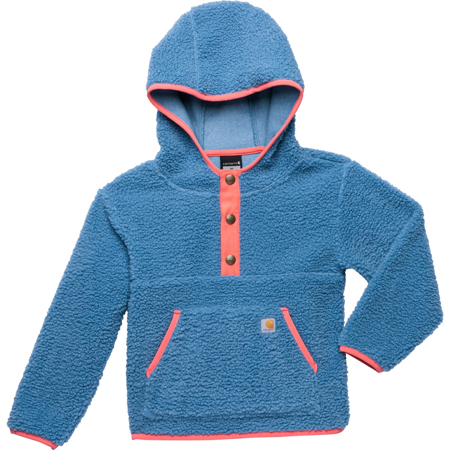 Carhartt Toddler Girls CA9987 Hooded Fleece Sweatshirt - Snap Neck