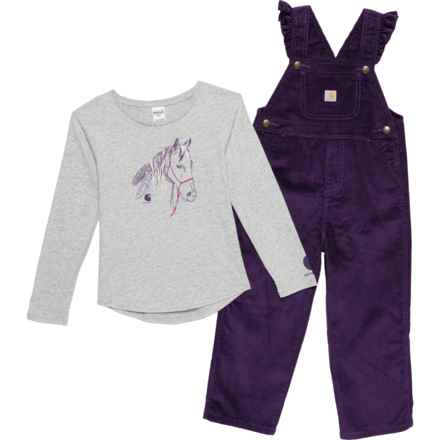 Carhartt Toddler Girls CG98 Shirt and Overalls Set - Long Sleeve in Crown Jewel