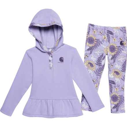 Carhartt Toddler Girls CG9867 Sweatshirt and Printed Leggings Set in Lavender