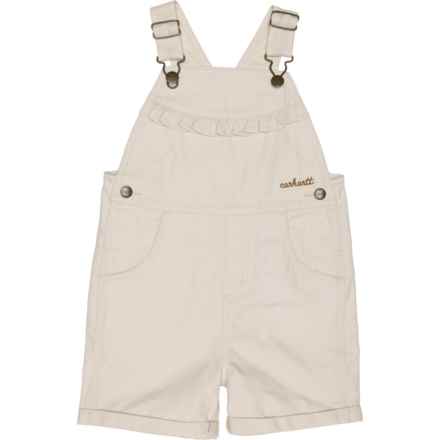 Carhartt Toddler Girls CM9748 Canvas Ruffle Front Shortall in Light Beige