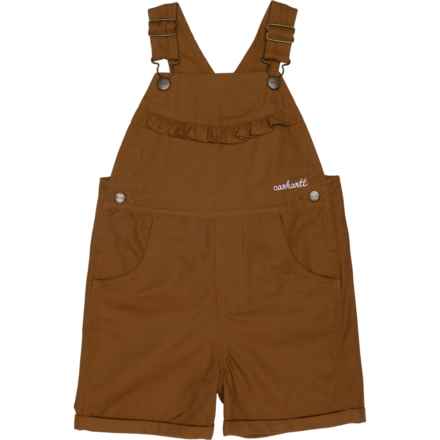 Carhartt Toddler Girls CM9748 Canvas Ruffle Front Shortalls in Brown