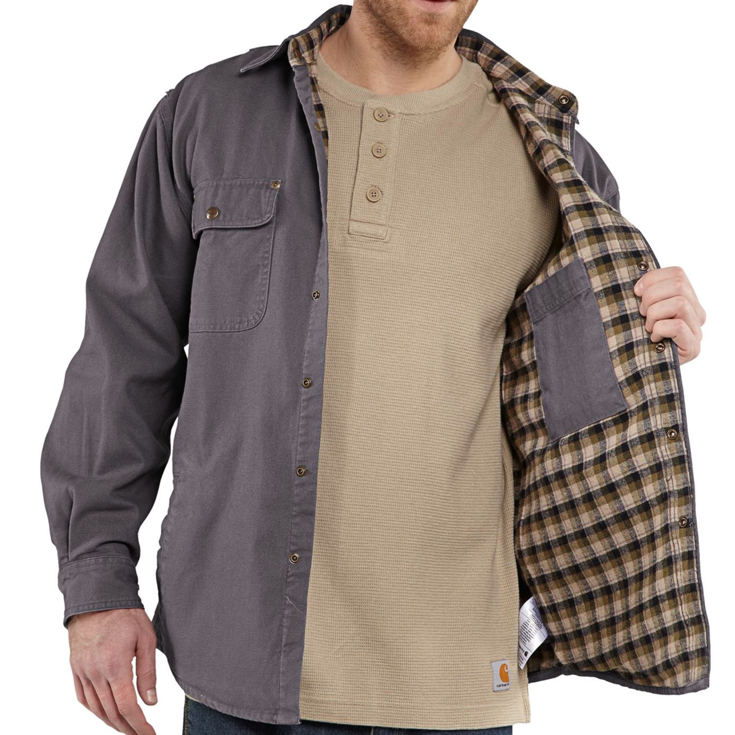 carhartt men's weathered canvas shirt jac