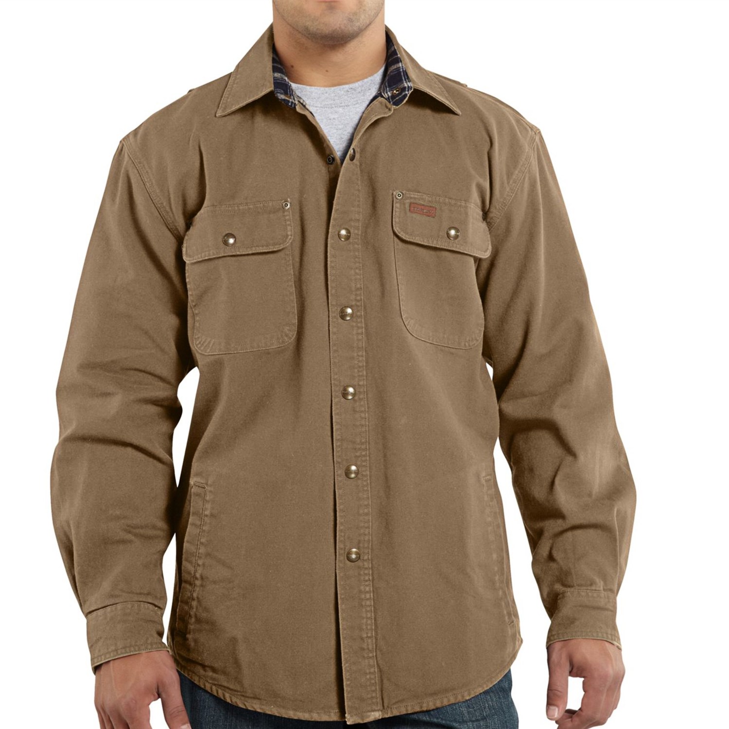 Carhartt Weathered Canvas Shirt Jacket (For Men) in Frontier Brown