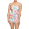 Caribbean Joe Bandeau Long Tankini Set in Coral