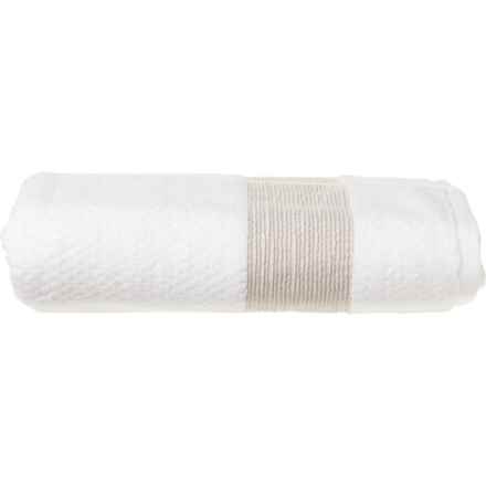Caro Home Spa Simply Linen Bath Towel - 550 gsm, 30x54”, White Stripe in White Stripe