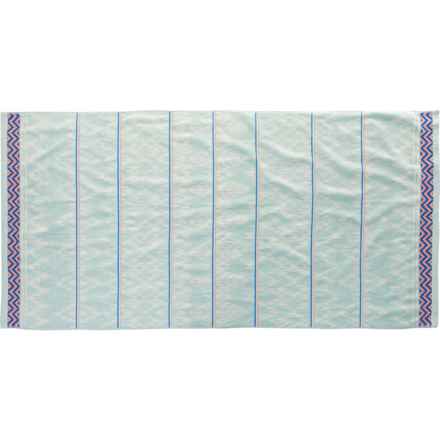Caro Home Yarn-Dyed Velour Beach Towel - 440 gsm, 36x68”, Saratoga Seaglass in Saratoga(Seaglass)